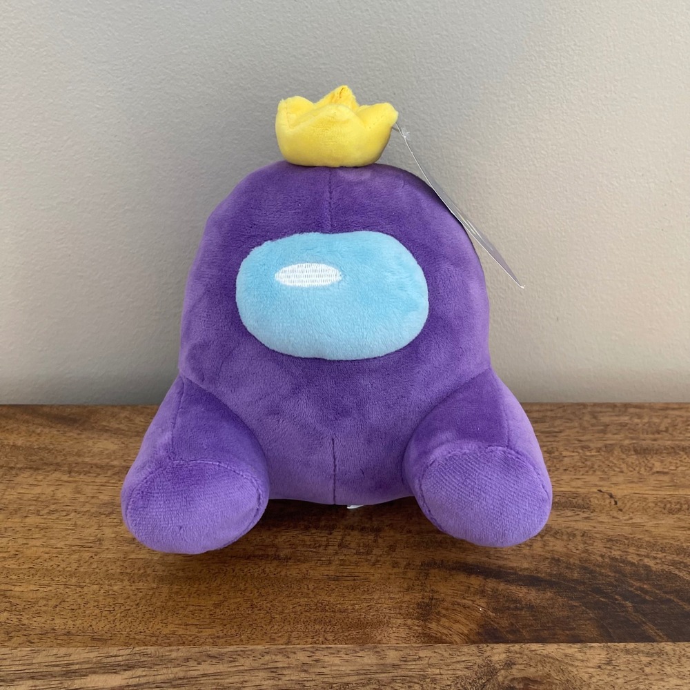 NWT Among Us Kids 7in Plush Toy Purple Crown Crewmate Stuffed Animal